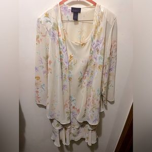 Metaphor vintage two piece floral dress‎ set sz 14